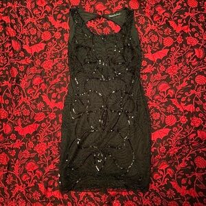 Western F.a.s.h.i.o.n. Black sparkly beaded mini dress